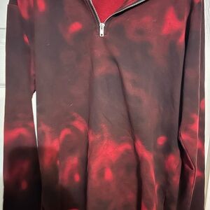 Forever 21‎ Men's Red and Black Zip-Up Sweater